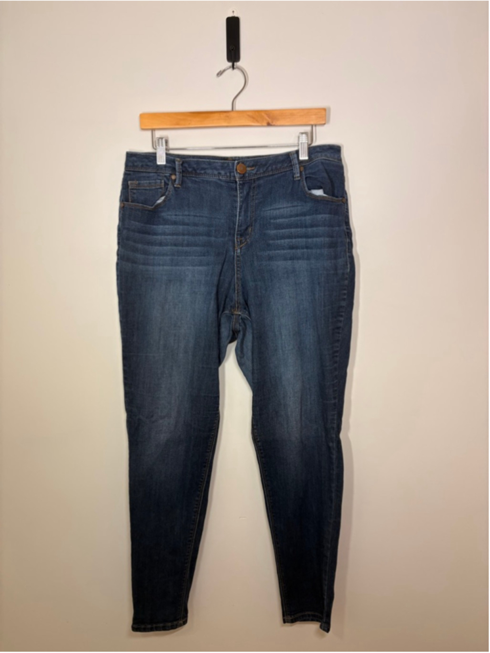 1822 Adrianna Skinny Denim Jeans Womens 14W Stretch Dark Wash Plus Size Curvy
